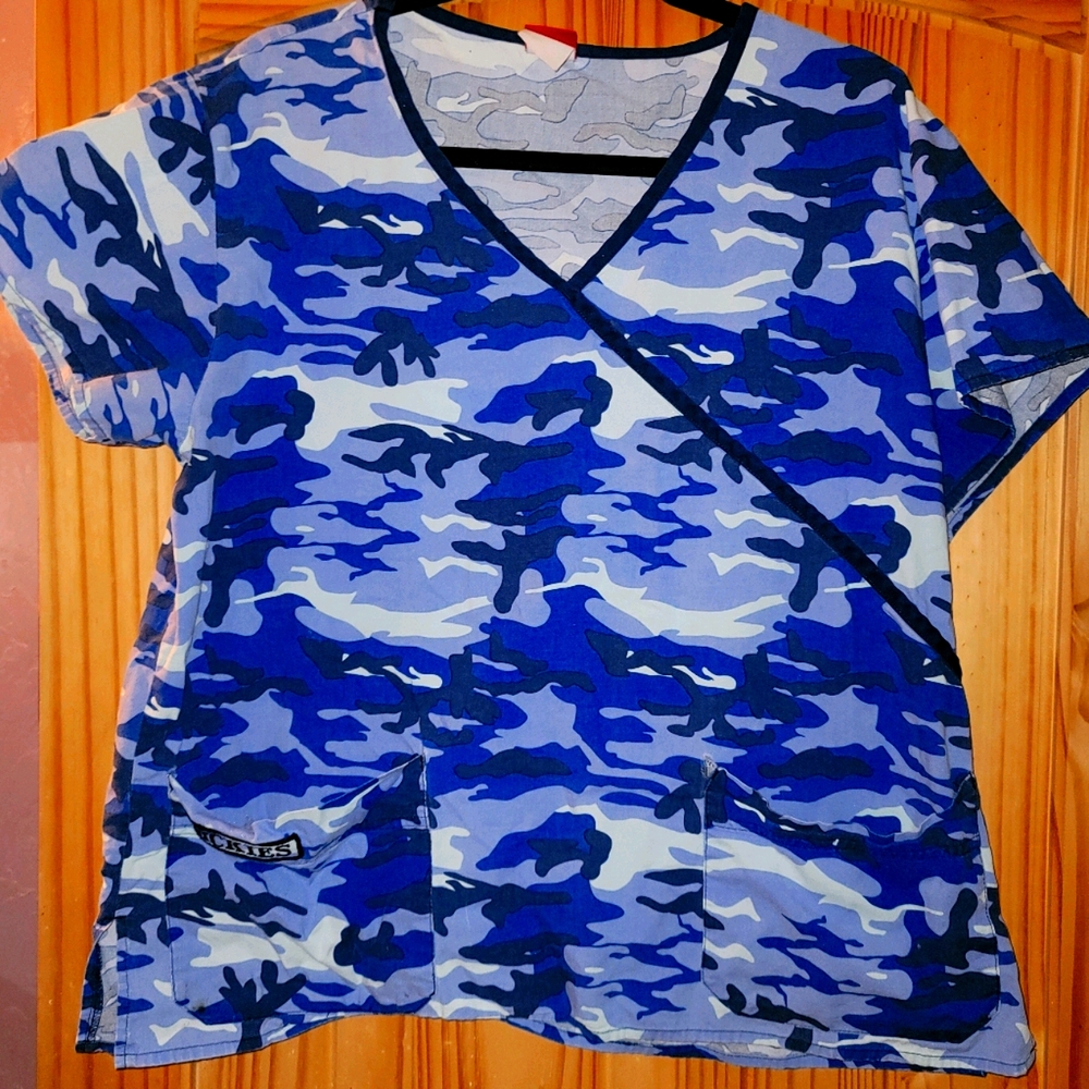 Camouflage Scrub Top